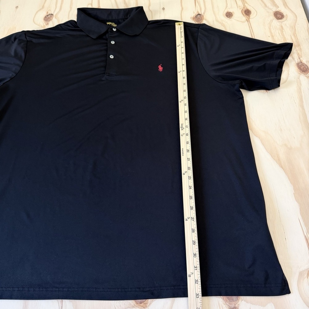Polo Ralph Lauren Performance Polo Shirt Mens 3XLT Black Red Pony Golf